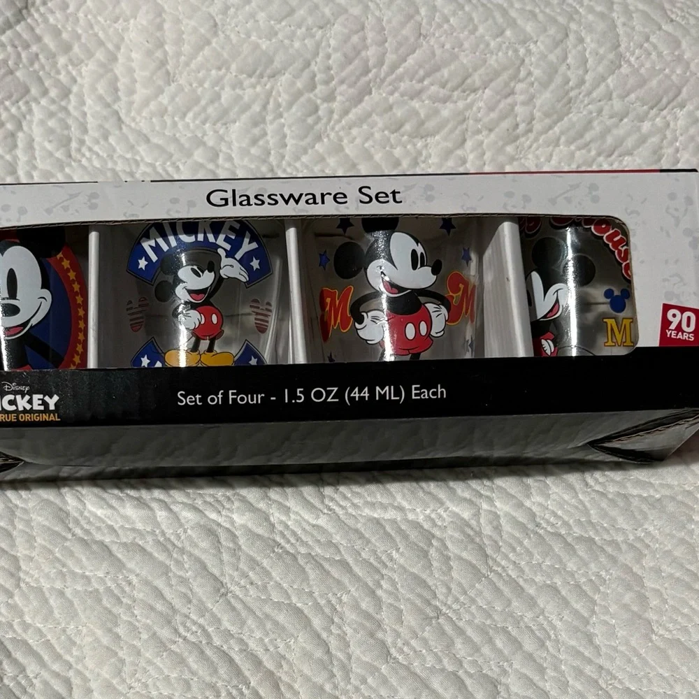 Disney Mickey Mouse Shot Glass Set - Red, Black, White, Blue